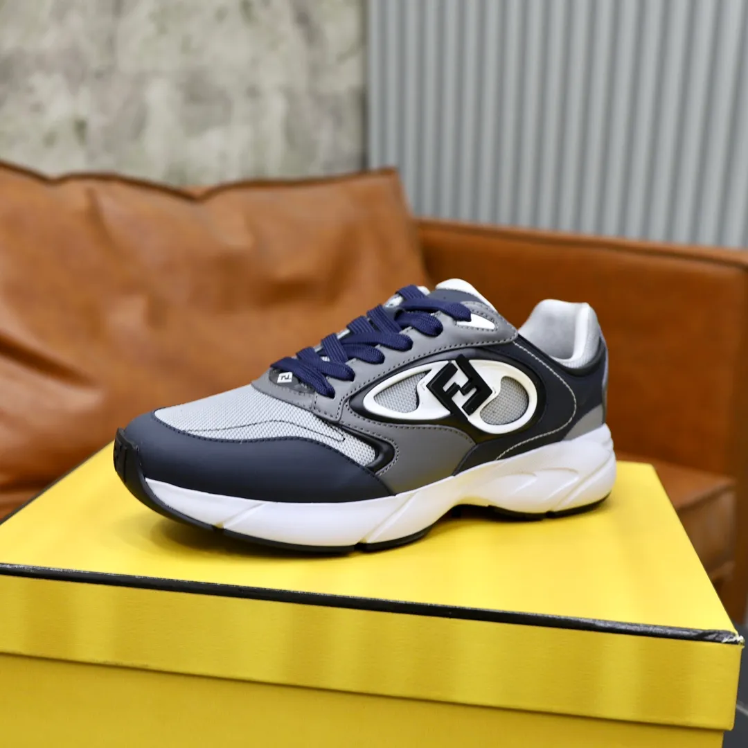 FENDI men's shoes 💰760💰 - High-end quality original items 🔍🔍🔍 casual sports shoes - Upper: 🔝 Napa calfskin, silk calfskin, brand canvas cloth, shoe body sewn with brand plastic totem - Lining: brand canvas - Outsole: ultra-light TPU foam rubber; two-color molded outsole -Ultra-high quality control and fine workmanship: outstanding (high-end, extravagance, grade) -Size: 39-44 (38, 45, can be customized)